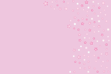 Pink shining stars scattered pink background free space your text design Wonderful blank greeting card poster banner Wedding birthday mother's day women's day Vector template Shimmering surface Shine