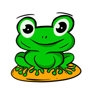 frog with a smile cartoon