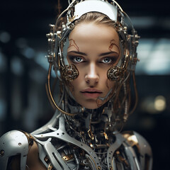Umanoide cyborg futuristico 