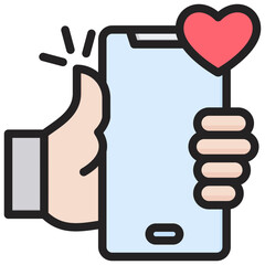 Like Outline Color Icon