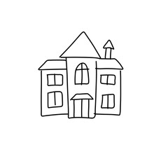 Doodle home cartoon style. vector illustration.
