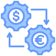 Currency System Blue Icon