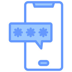 On Time Password Blue Icon