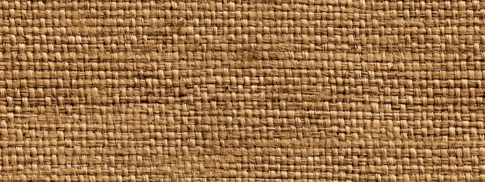 Seamless rough canvas or linen burlap background texture in vintage dark beige brown. Closeup of tileable nubby hand woven heavy boucle surface pattern. A high resolution fabric