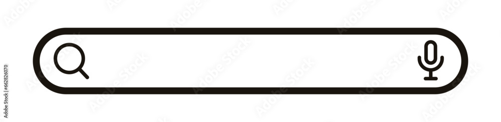 Sticker search bar black color line style solated on background for ui, ux, web site vector 10 eps
