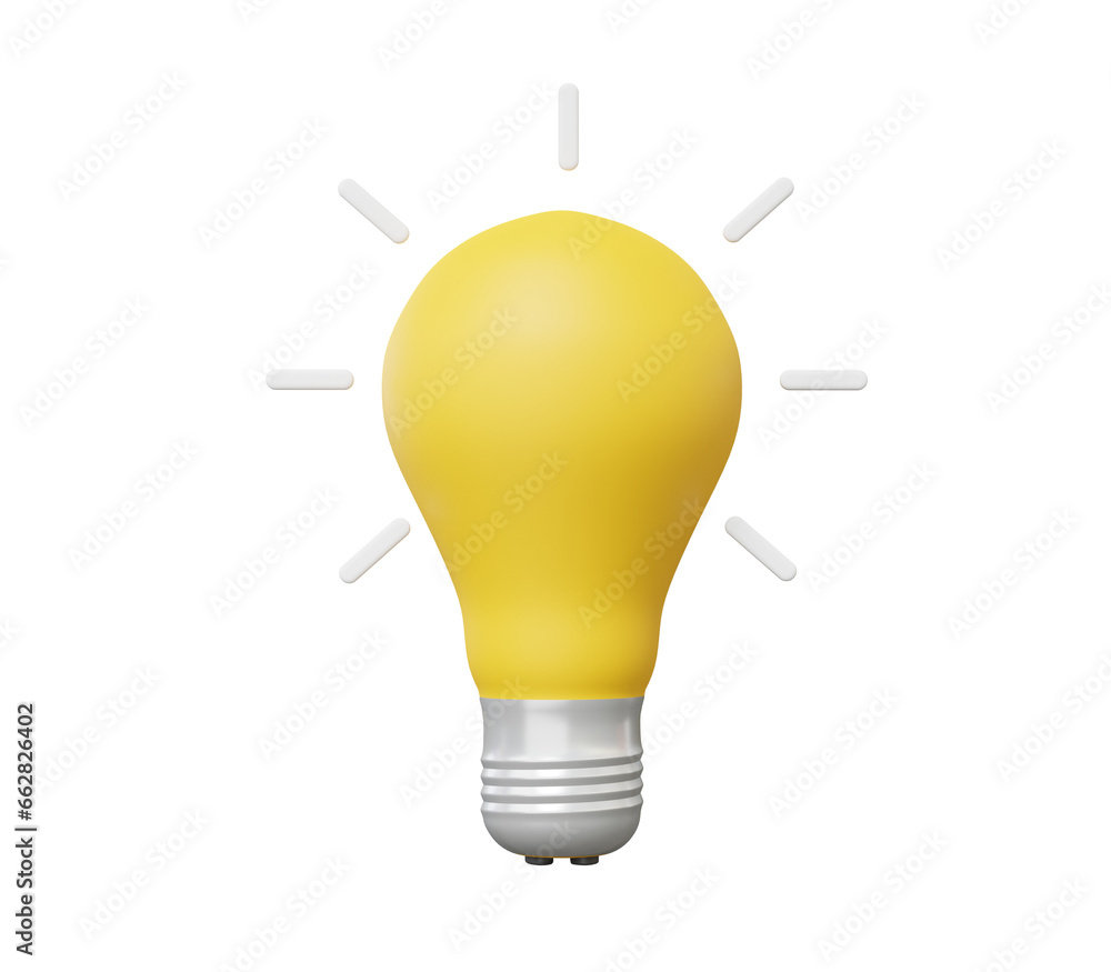 Aufkleber idea yellow light bulb innovation on isolated background. strategy investment business development c
