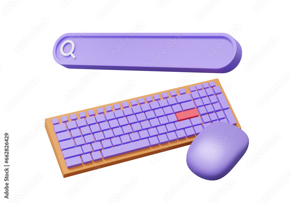 Aufkleber seo or search engine optimization minimal blank search bar keyboard mouse on isolated background. fi