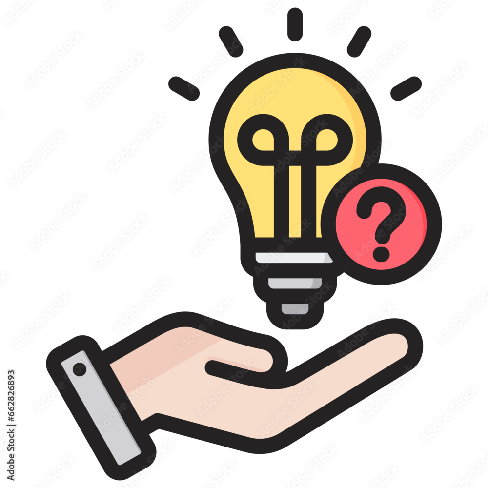 Poster help seeking outline color icon