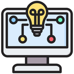 Computer Science Outline Color Icon