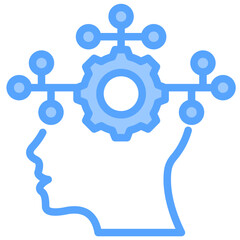 Critical Thinking Blue Icon
