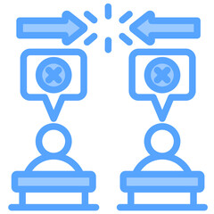 Opposition Blue Icon