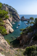 Fototapeta na wymiar View of cove in Palamos, Costa Brava, Girona. Spain
