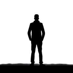 Obraz premium Silhouette of a person looking the horizon.