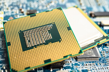 Central Processing Unit, CPU chip processor of computer mainboard, electronic technology.