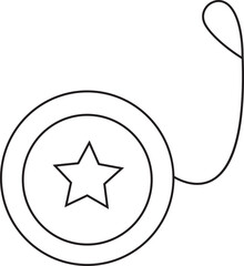 Yo-yo or yoyo toy on string flat vector icon for apps and websites, Realistic baby toy symbol, fun play childhood concept.