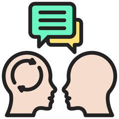 Social Skill Outline Color Icon