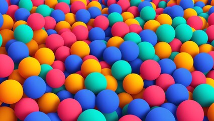 A Large Group Of Colorful Balls