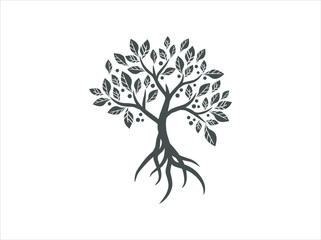 mangrove tree icon illustration in hand drawing style