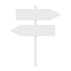 white directions sign mock up. Vector illustration