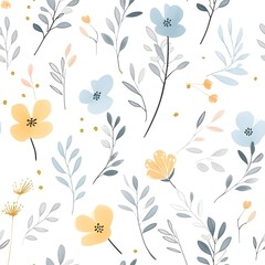 Fototapeta premium Seamless pattern with floral watercolour 