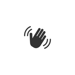 Obraz premium Hand wave waving hi or hello gesture line art vector icon for apps and websites