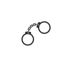 Handcuffs icon in simple style on a white background illustration. Vector