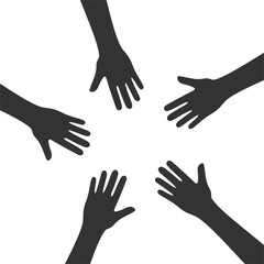 Hands up icon flat sign vector icon