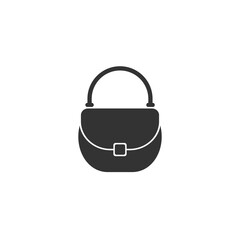 Handbag icon vector. Simple filled woman handbag sign