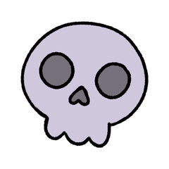 Cute Halloween Skull Doodle Halloween element, signs and symbols decorative , Hand drawn in doodle style