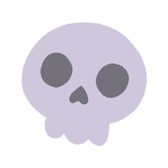 Cute Halloween Skull Doodle Halloween element, signs and symbols decorative , Hand drawn in doodle style