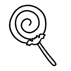 Cute line Halloween Candy Doodle Halloween element, signs and symbols decorative , Hand drawn in doodle style