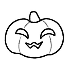 Cute line Halloween pumpkin Doodle Halloween element, signs and symbols decorative , Hand drawn in doodle style