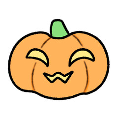 Cute Halloween pumpkin Doodle Halloween element, signs and symbols decorative , Hand drawn in doodle style