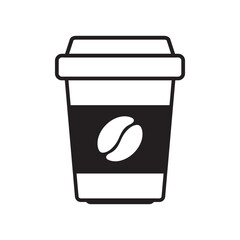 Coffee cup vector icon. Paper coffee cup icon isolated on white background.