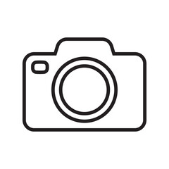 Photo camera icon, vector line sign.