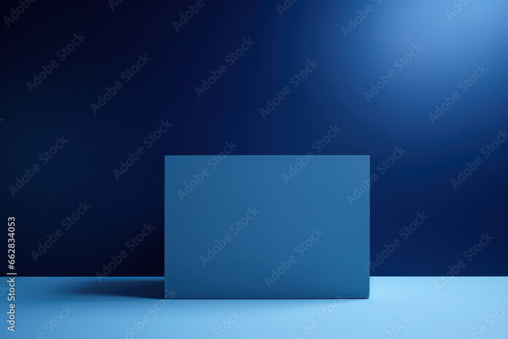 Poster vibrant dimensions:, abstract 3d rendering in blue, a mesmerizing interplay of colors and depth