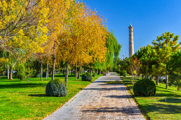 scenic walk in Khazrati Imam Complex in Olmazor district (Tashkent, Uzbekistan)
