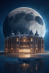 Obraz premium Iranian modern palace at night