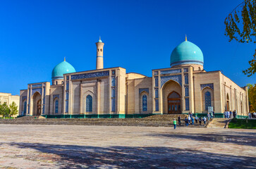 domes and minarets of Khazrati Imam Mosque in Olmazor district (Tashkent, Uzbekistan)