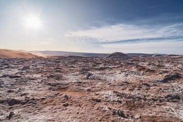 salt desert in atacama in chile