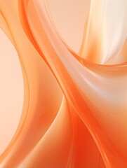 Fototapeta premium Orange Glass Creative Abstract Wavy Texture. Flowing Digital Art Decoration. Abstract Realistic Surface Vertical Background. Ai Generated Vibrant Curly Pattern.