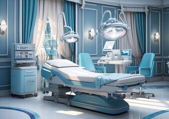 Future medical room Robotic surgery. generate with Ai.