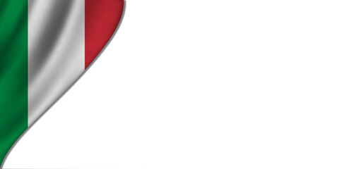White background with Italy flag on the left. 3D illustration