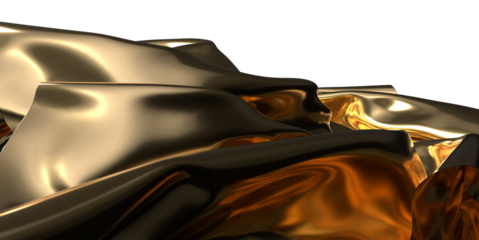 Intricate Luster: Abstract 3D Gold Cloth Illustration with Delicate Details