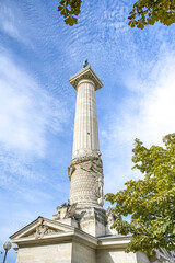 Paris, beautiful buildings and column, place de la Nation in the 11e arrondissement, sunset
