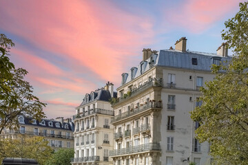 Paris, beautiful buildings place de la Nation in the 11e district - obrazy, fototapety, plakaty