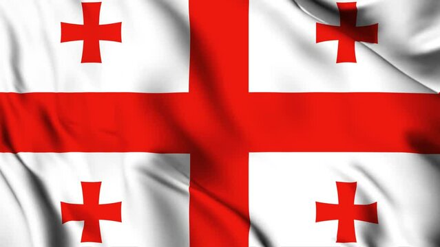 Georgia waving flag 4K animation video. Georgian waving flag seamless looping animation