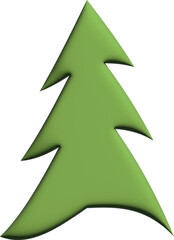 Christmas tree 3d decoration and design.