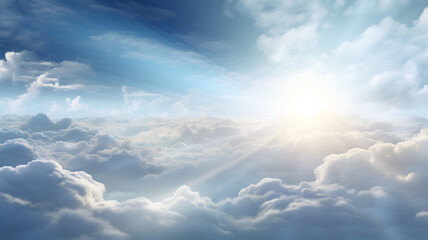 Fototapeta na wymiar Heavenly Clouds with Sun Light Rays
