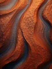 Rusty Iron Creative Abstract Wavy Texture. Flowing Digital Art Decoration. Abstract Realistic Surface Vertical Background. Ai Generated Vibrant Curly Pattern.